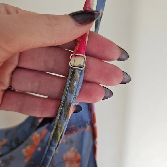 NWT BEBE Floral Satin Slip Dress - Picture 4 of 6